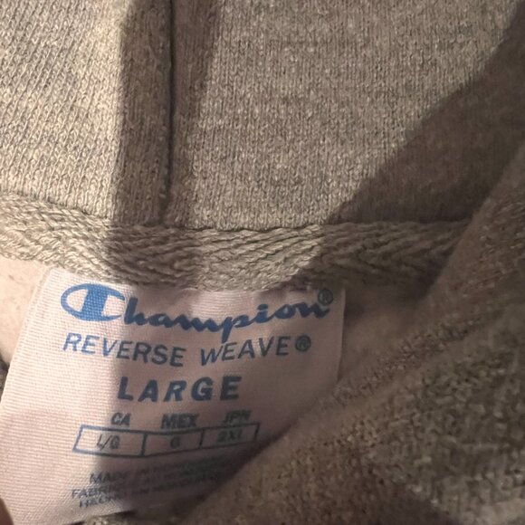 Vintage Champion Gray Sweatshirt – Size L, White Paper Tag, Bold Black Logo - Picture 2 of 3